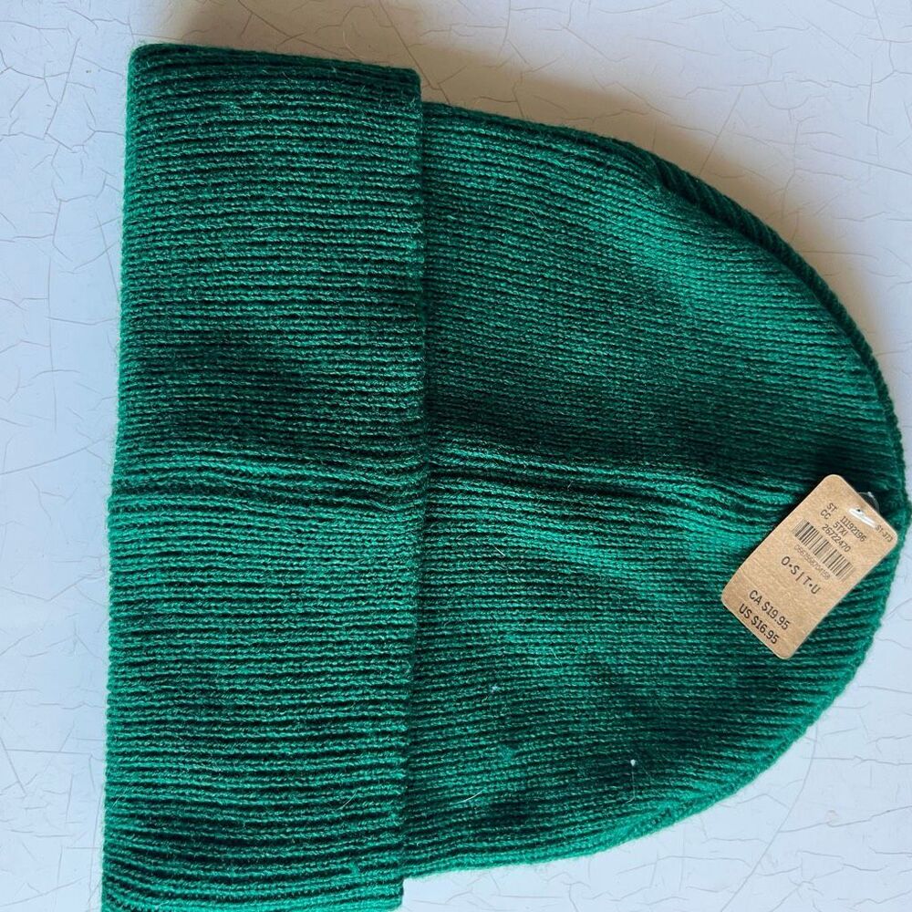 VICTORIA'S SECRET / PINK Rib Knit Beanie, Green - New
